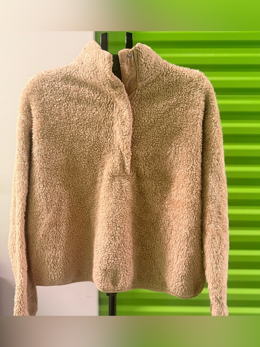 Women's Cream Sherpa Pullover Jacket